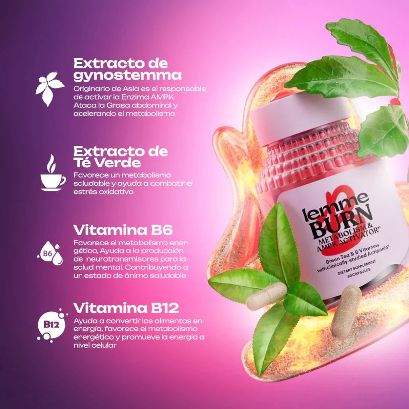Lemme Burn Quema Grasa de Forma Natural y Efectiva - 60 capsulas