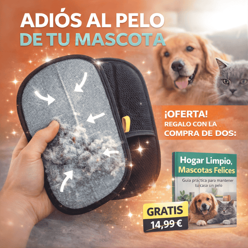Manopla Quitapelos Reutilizable para Mascotas