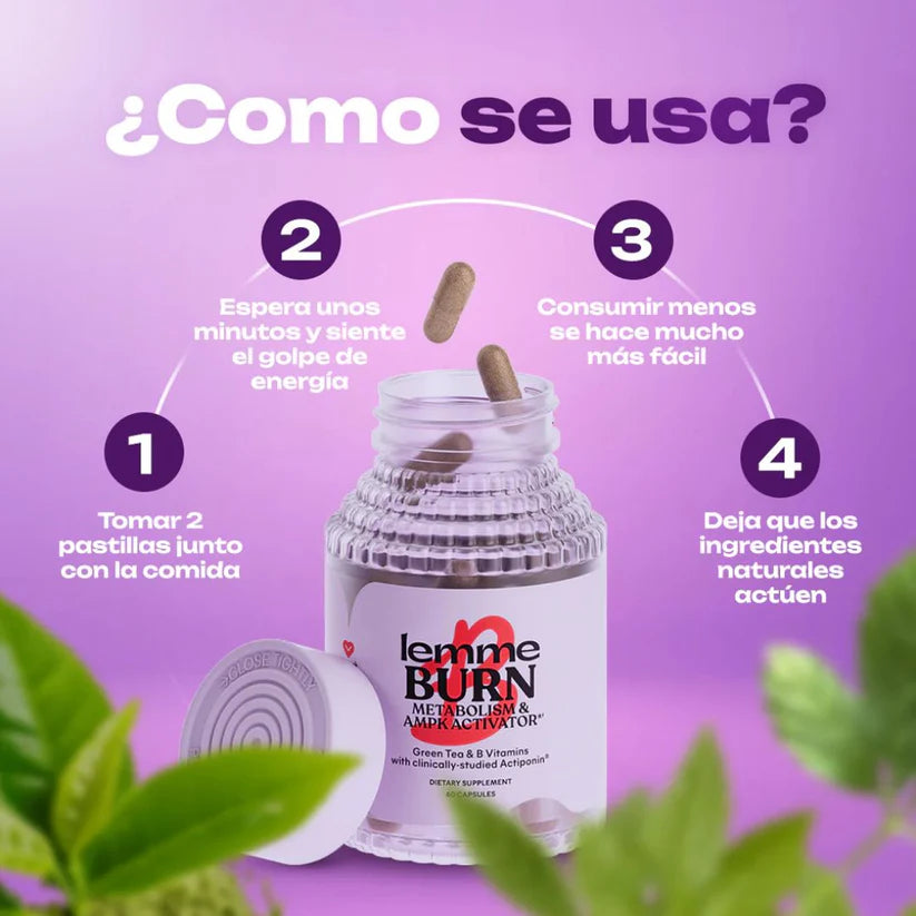 Lemme Burn Quema Grasa de Forma Natural y Efectiva - 60 capsulas