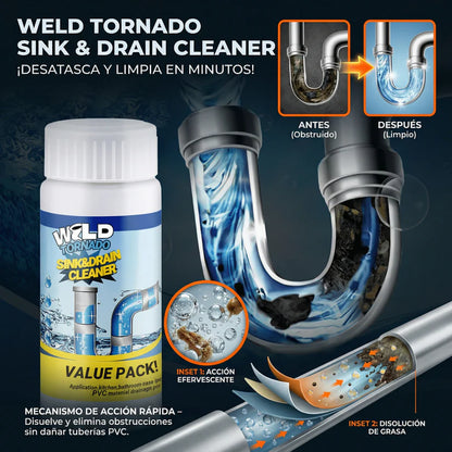 WILD TORNADO CONCENTRADO🔥DE 300 GRAMOS !!! – Limpiador Potente para Drenajes y Fregaderos 🚿+ ENVIO GRATIS🔥😱